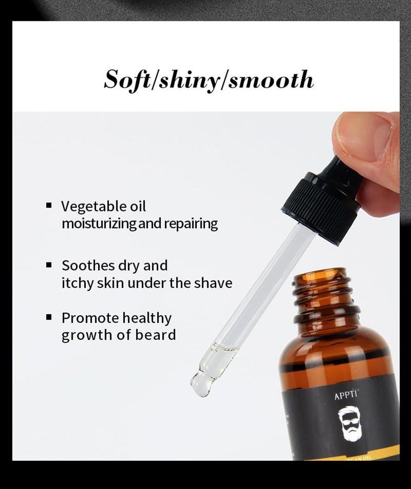 [Australia] - Beard Growth Kit-Beard Kit for Men/Beard Growth Oil, 0.5mm Beard Roller Stimulate Beard and Hair Growth, Beard Kit for Spot/Patchy Beard,Birthday &Valentines Gifts for Men Boyfriend Husband 