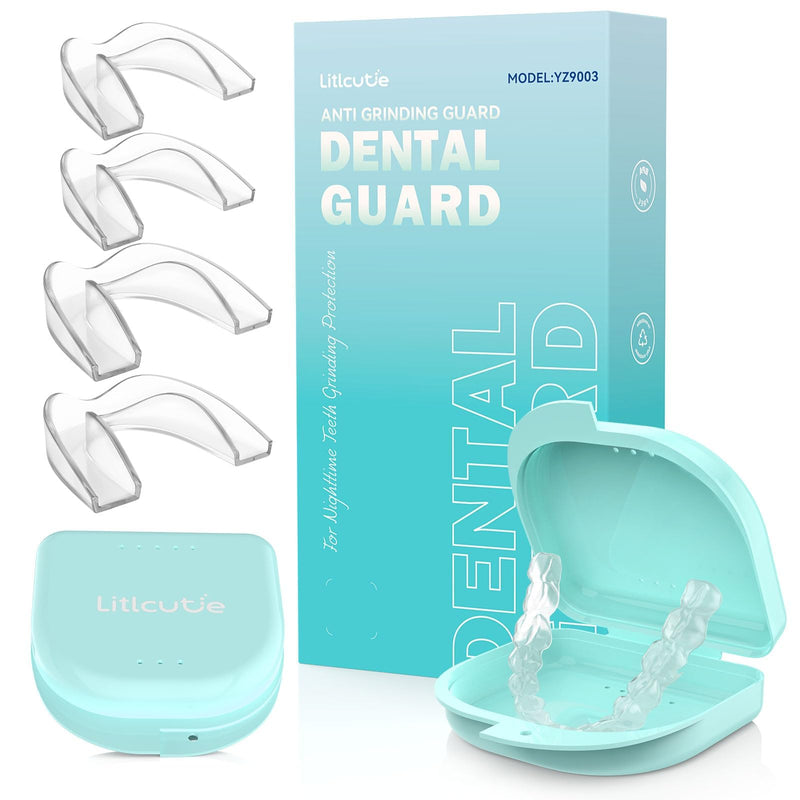 Mouth Guard for Grinding Teeth at Night,Night Guards for Teeth Grinding,Teeth Grinding Mouth Guard for Sleep,4 Pack/2 Size,Transparent Transparent