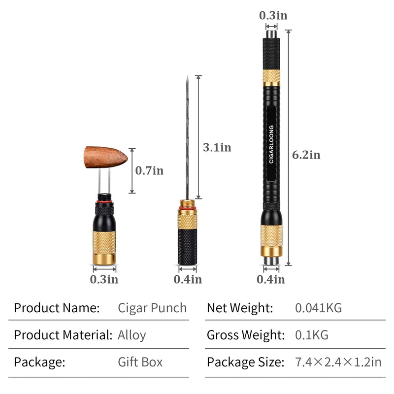 [Australia] - Cigar Punch 4-in-1 Draw Enhancer Tool with Double Size Cigar Punch and Stainless Steel Twin Needle Comes in Gift Box(Yellow Black) Yellow Black 
