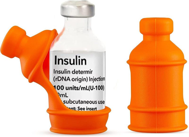 [Australia] - 3 Pack Insulin Vial Bottle Protector Sleeve for Diabetic, Silicone Protective Case to Protect Insulin Vial from Breaking, Suitable for 10ml Short Insulin Vials (Pink Orange Grey) Pink Orange Grey 