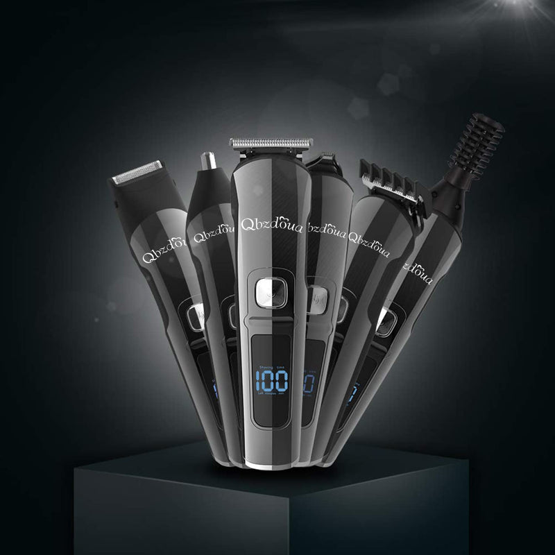 [Australia] - Mens Hair Clipper Beard Trimmer Cordless Mens Grooming Kit Trimmer for Beard Head Face and Body Waterproof IPX7 LED Power Display Black 