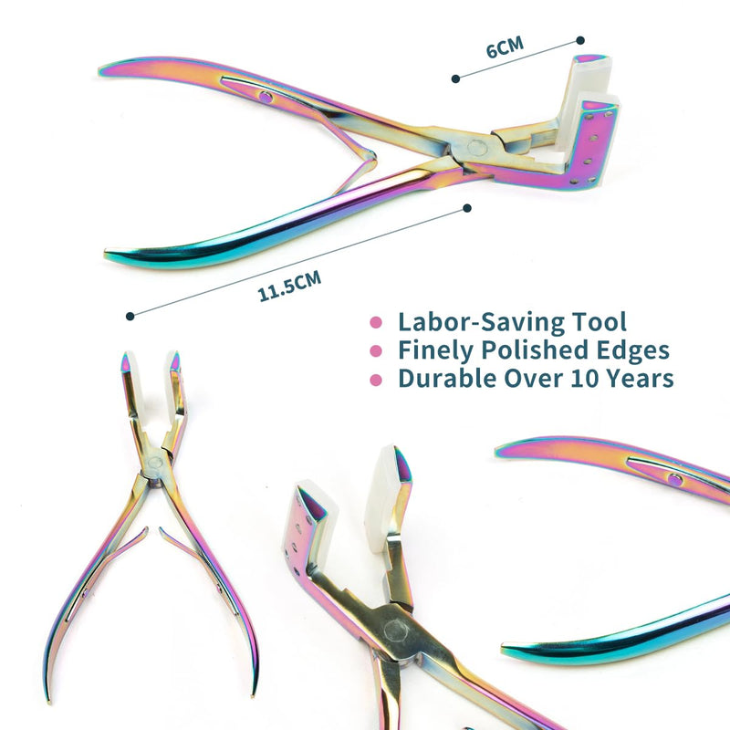 [Australia] - Isheeny Tape In Extensions Tool, Tape in Pliers Professional Flat Surface Sealing Hair Extension Plier Tools for Hair Stylists, Apprentices, DIY Hair, Salon Tools & Hair Accessories 7 Inch Rainbow 