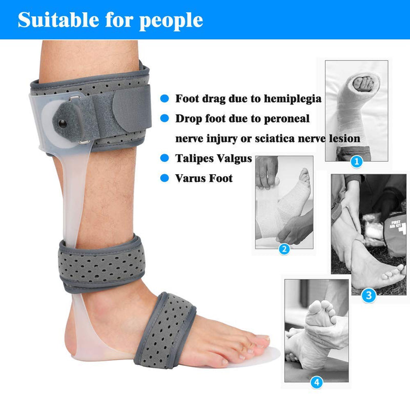 AFO Drop Foot Brace Medical Ankle Foot Orthosis Support Foot Drop Postural Correction Brace (Left/XL) XL / Left