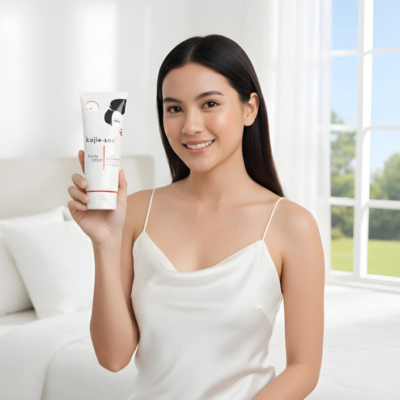 Kojie San Body Lotion – Nourishing & Skin Refining Body Lotion with Rosehip, Shea Butter & Vitamin E for a Smooth, Even-Looking Skin Tone – 100G 100ml