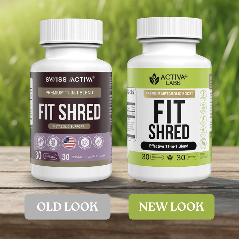 Fit Shred 11-in-1 Herbal Supplement, Metabolism Support, Energy | Shred Supplements for Energy, Digestion & Daily Wellness, Herbal Blend, Non-GMO, Vegetarian, 60 Day Supply 60 Count (Pack of 2)