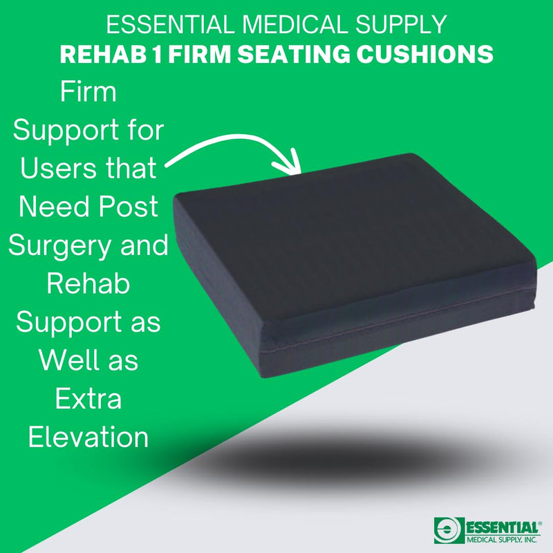 [Australia] - Essential Medical Supply Rehab 1 Foam Cushion - Extra Thick Seat Cushion for Office Chair, Wheelchair, and Car - Provides Additional Support and Pain Relief for Seniors - 18" x 16" x 4" 18x16x4 Inch (Pack of 1) 