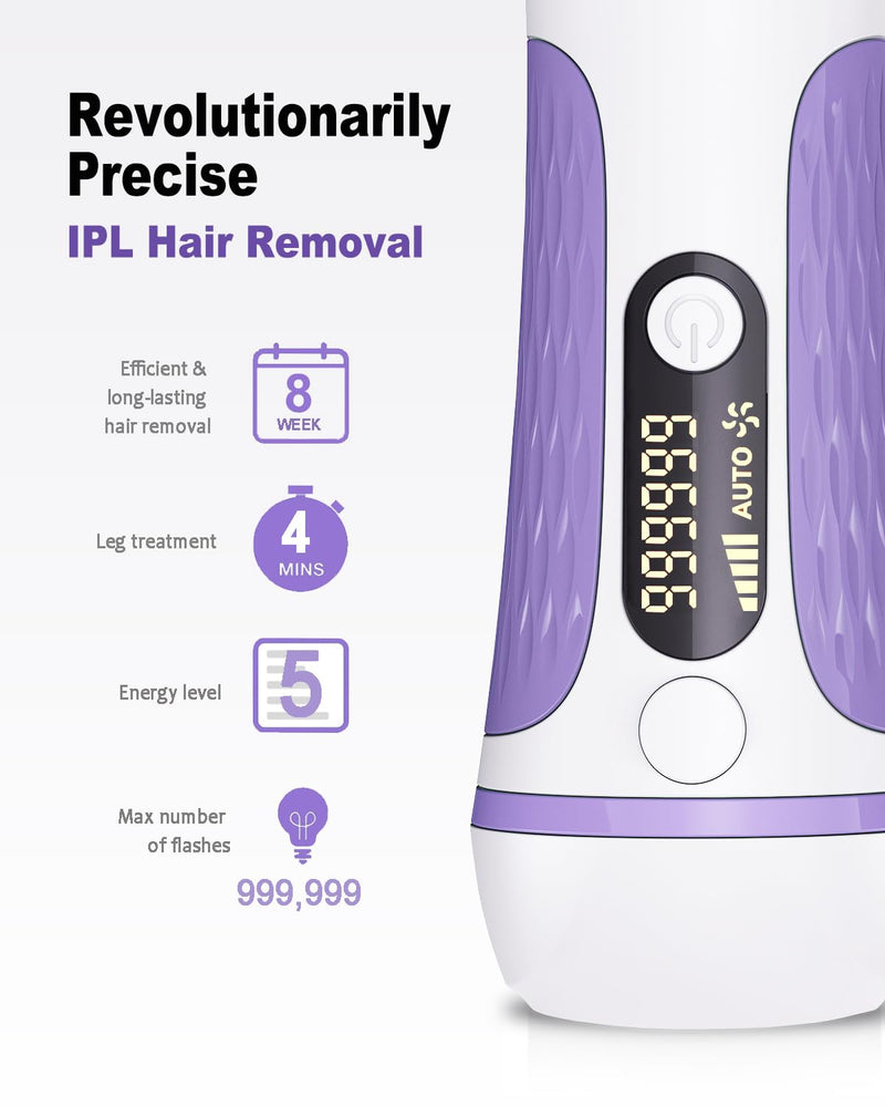 [Australia] - IPL Laser Hair Removal Device Permanent for Women & Men, 999,999 Flashes Safe Effective Lasting Hair Remover, Alternative to Salon, for Face Arms Armpit Legs Bikini Area Whole Body Home Treatment 