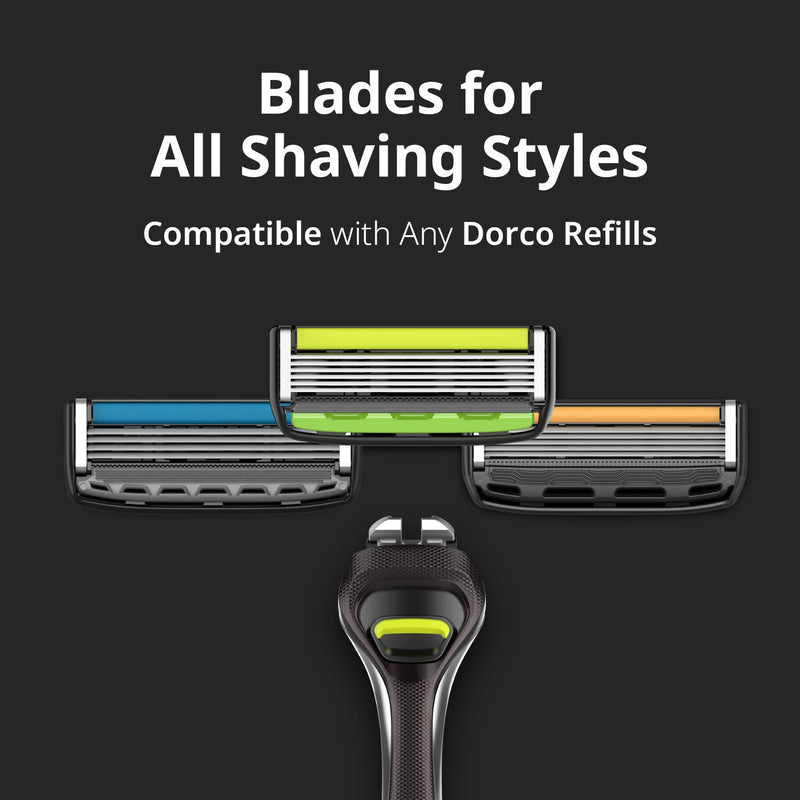 [Australia] - Dorco Pace 6 Pro - Six Blade Razor System with Trimmer - 2 Replacement Handles (Handles Only) 