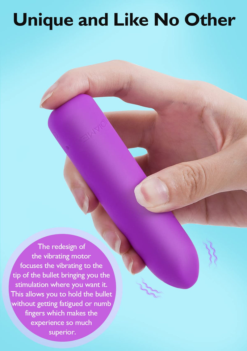 [Australia] - Small Bullet Vibrator for Women: Waterproof Mini Clit Vibrator with 10 Modes, Full Silicone Vibrating Finger Massager for G Spot Nipple, Female Rechargeable Lipstick Vibe Sex Toy, Purple 