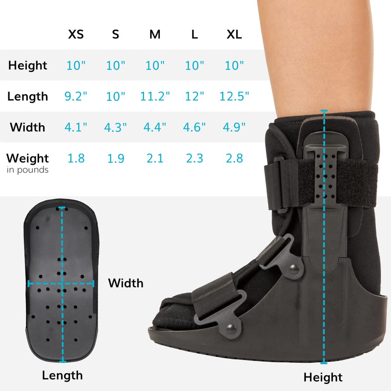 [Australia] - BraceAbility Short Walking Boot - Orthopedic Medical Walker Cast for Broken Toe Injuries, Sprained Ankles, Metatarsal Stress, Post-Op Support Left or Right Foot Fracture Shoe Fits Men and Women (XS) X-Small 