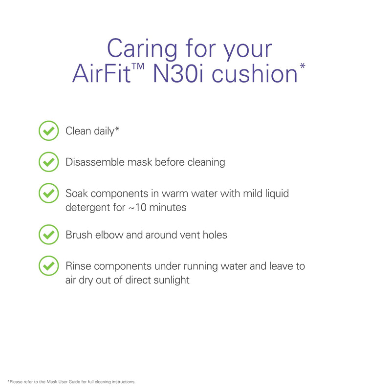 [Australia] - ResMed AirFit N30i Nasal Replacement Cushion - Medium - ResMed CPAP Supplies - Silicone - Replace Every Month 