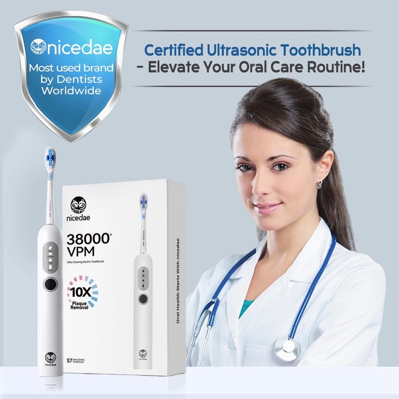 [Australia] - UltraSonic Pro Whitening Toothbrush – 37,200/Min Vibrations, 180-Day Battery, 2 Brush Heads & Travel-Friendly – Dentist-Recommended Deep Clean White 