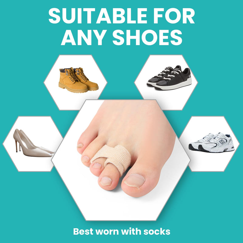 [Australia] - Promifun Hammer Toe Straightener Correction Splint - 8 Braces for Broken Toes, Orthopedic Separator, Healing Wrap, Toe Straightener for Crooked Toes, Hallux Valgus Alignment (Brown) Large(8 Pack) Brown 