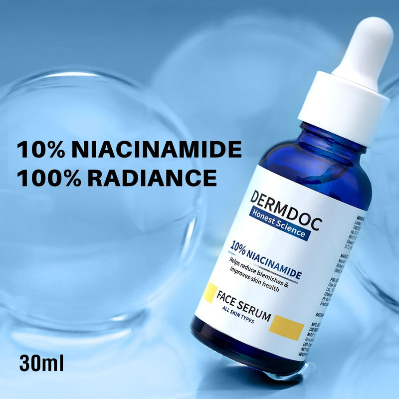 DermDoc 10% Niacinamide Face Serum | Lightweight Vitamin B3 Face Serum for Daily Skincare | 30 ml / 1 fl oz