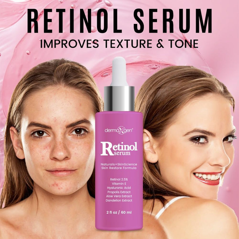 2.5% Retinol Serum for Face - Anti Aging Treatment with Hyaluronic Acid & Vitamin E - Nighttime Retinol Serum for Face - Hydrating Formula for Fine Lines & Wrinkles - 2 Fl oz 1.7 Ounce (Pack of 1)