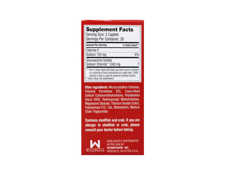 [Australia] - Dona Crystalline Glucosamine Sulfate, 750 Mg, Joint Supplement Pills for Knee Comfort & Joint Health Support, 750 Mg, 60 Count (2 Pack). 