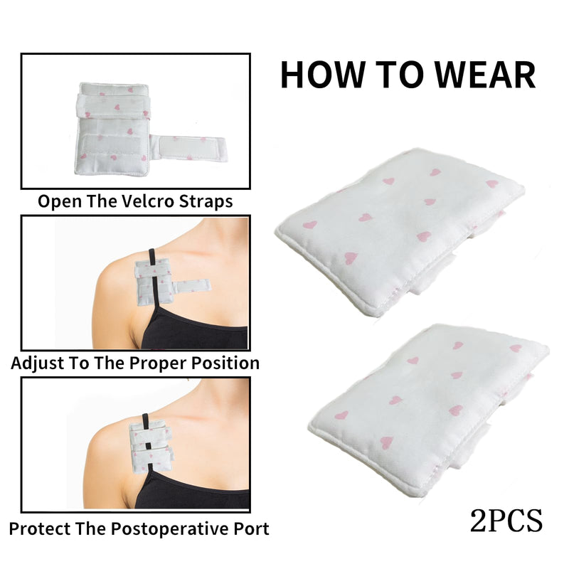 [Australia] - 2PCS Bra Strap Pad Protector for Chest Port，Pacemaker Pillow for Bra Post-Surgery，Port Pillows for Chemo Patients，Heart Surgery Recovery Support Cushion (Love) Love 