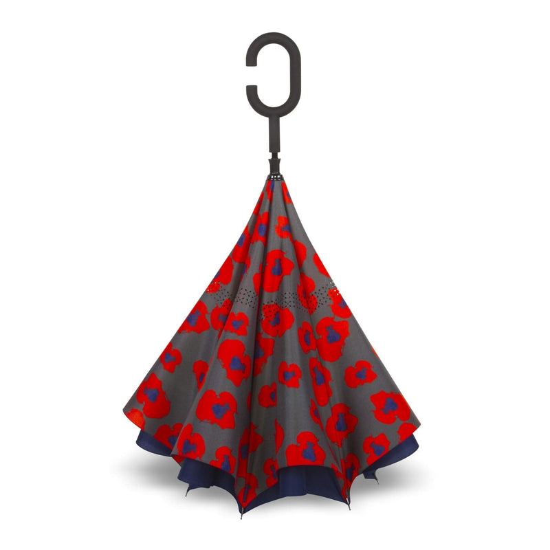 ShedRain Unbelievabrella Reverse Windproof Umbrella, Hands-Free Handle | Inverted Umbrella, Car Umbrella, 48" Arc, Double Layer Canopy, Hands-Free Design, Self-Standing Inga