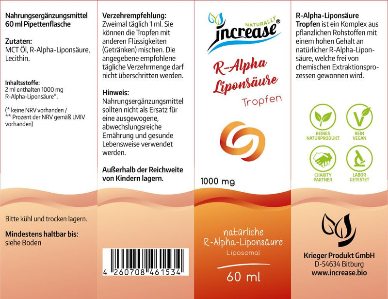[Australia] - High-dose liposomal R-alpha lipoic acid drops - (30,000 mg R-alpha lipoic acid per pack) 1000 mg R-alpha lipoic acid per daily dose - antioxidant - MCT oil - high bioavailability 
