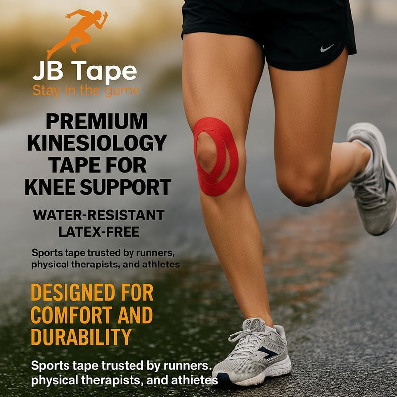 [Australia] - JB Tape Kinesiology Tape – 80 Precut 10-Inch Strips – Green – Elastic, Latex-Free, Water Resistant – Athletic Muscle & Joint Support – 4 Rolls Kelly Green 