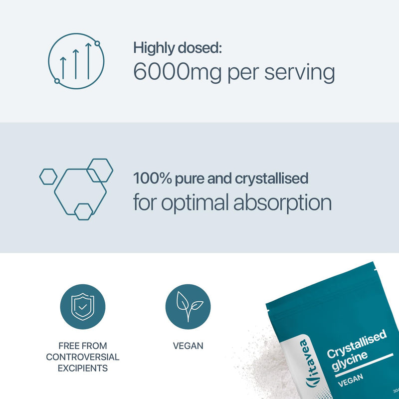 Crystallized Glycine 6000 mg per Serving – Vegan Amino Acid Supplement for Recovery, Joint Comfort & Restful Sleep – 50 Servings-Vitavea