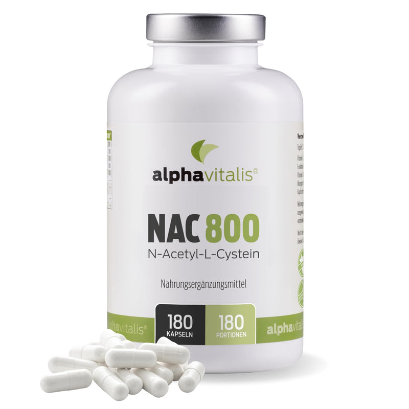 [Australia] - NAC 800 capsules - 180 pieces with N-acetyl-L-cysteine - high dosage & vegan - high bioavailability and tolerability - best quality from Alphavitalis 