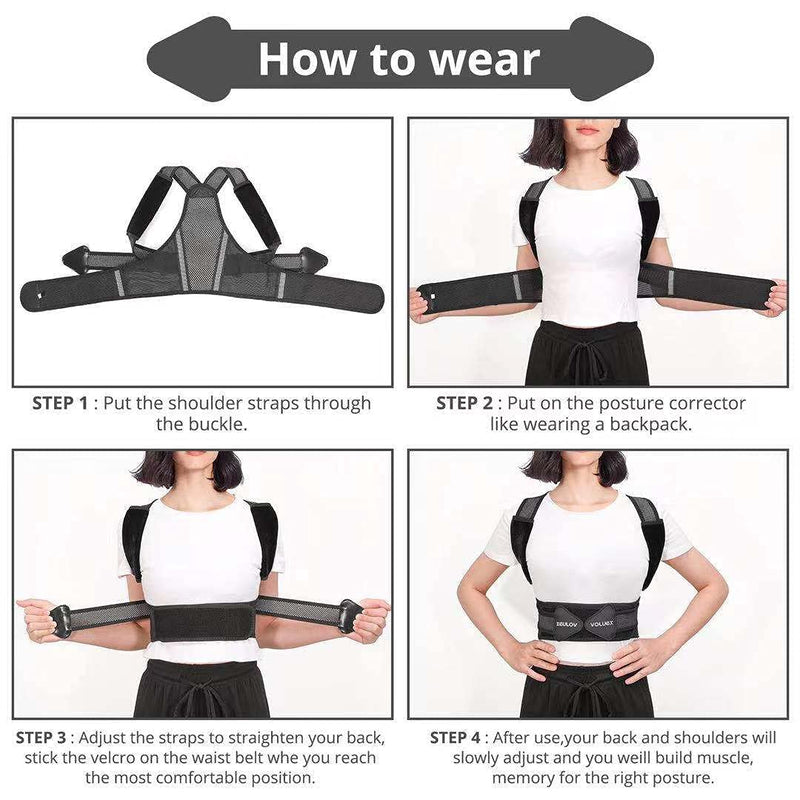 Posture Corrector for Women and Men, Comfy Adjustable Upper Back Brace, Back Straightener, Improve Posture for Neck, Shoulder, Clavicle and Back, Help Providing Pain Relief,XL (40-52in) X-Large