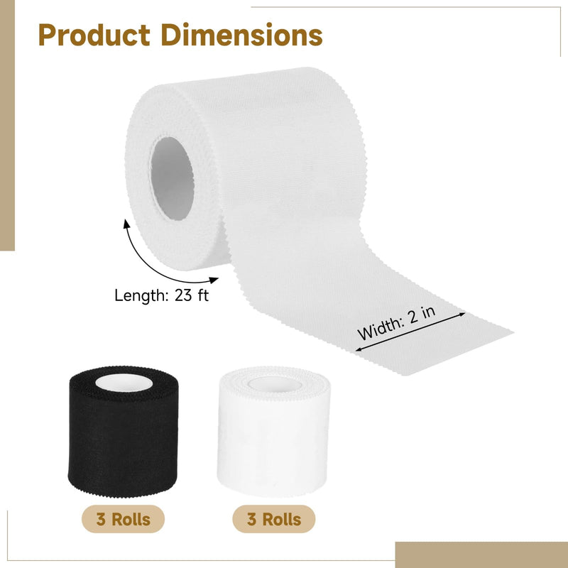 [Australia] - 6 Pcs Christian Cross Athletic Tapes, 2 in x 23 ft Sports Tapes, Breathable Cotton Wrist Tapes, Easy Tearing & Strong Adhesion, Wrist Injury Wraps for Weightlifting, Gym, Boxing, Football 