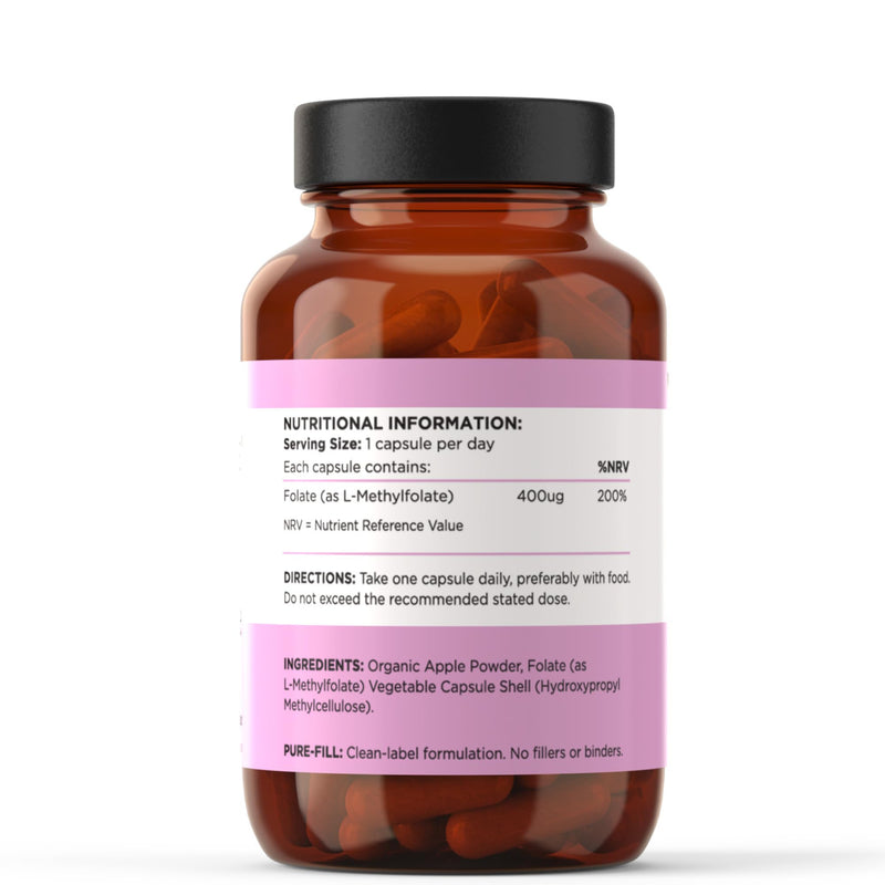 INNOPURE L-Methylfolate Folate 400mcg (No Fillers or Binders) Pure-Fill Supplement 120 Capsules