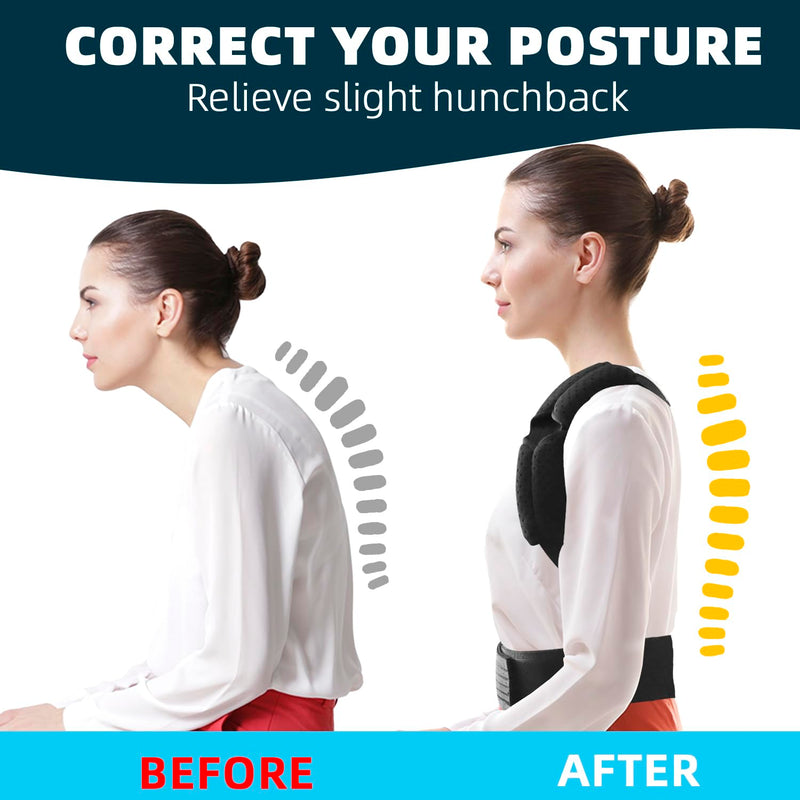 Female and male posture correctors, adjustable and providing comprehensive back support, suitable for relieving upper and lower back, shoulders, neck, collarbones, etc X-Large(37"-47")