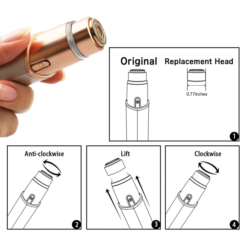 [Australia] - Generation 3 Replacement Heads for Finishing Touch Flawless Facial Hair Remover, Double Precision Replacement Blades Heads Compatible with New Flawless Gen 3, 6 pack 