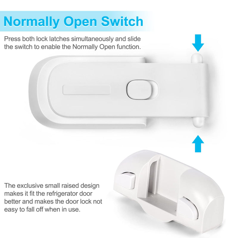 [Australia] - CLYMENE Refrigerator Fridge Freezer Door Lock for Kids, Child Proof Refrigerator Latch Lock to Keep Door Closed, No Tools Required and Easy Installation (White) White 