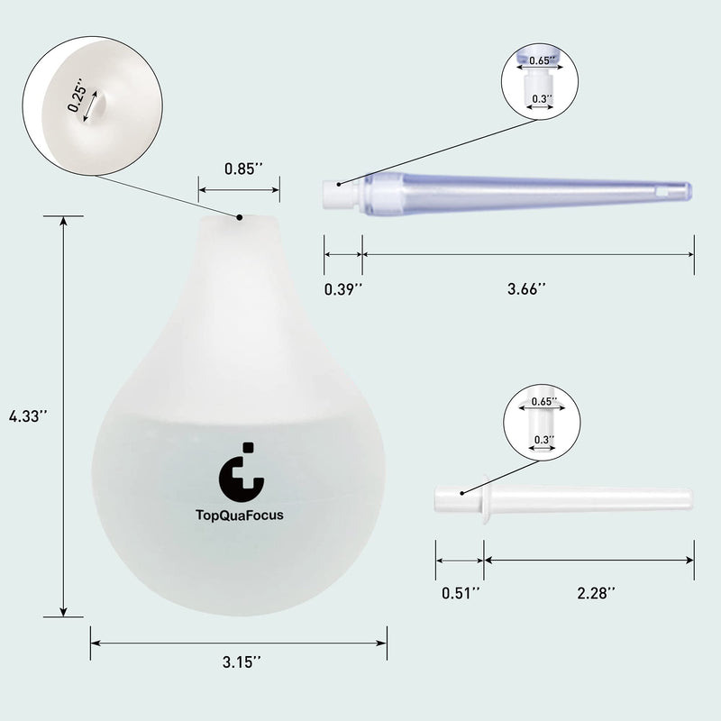[Australia] - TopQuaFocus 8oz Enema Kit - Anal and Vaginal Douche for Men, Flushing System with Silicone Bulb and 4 Replaceable Tips (Transparent) 224ml-Clear 