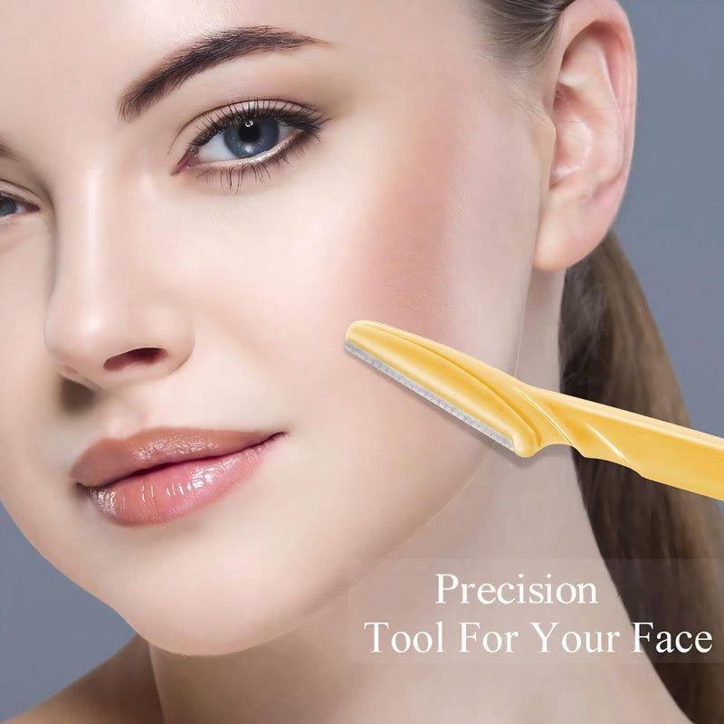 [Australia] - 96 Pcs Eyebrow Razors Shavers Trimmers for Women Dermaplane Razor Facial Razors Shavers Facial Hair Removal for Women Exfoliating Dermaplaning Tool for Face with Precise Cover for Makeup Care Tools 