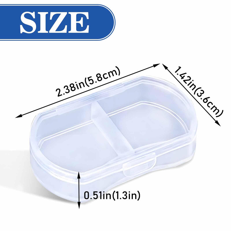2PCS Pill Case Organizer, Daily AM & PM Containers, Medicine Holder, Ideal for Medication, Vitamin, Supplement, Perfect for Travel, Ideal for Purse (White) White 2pcs