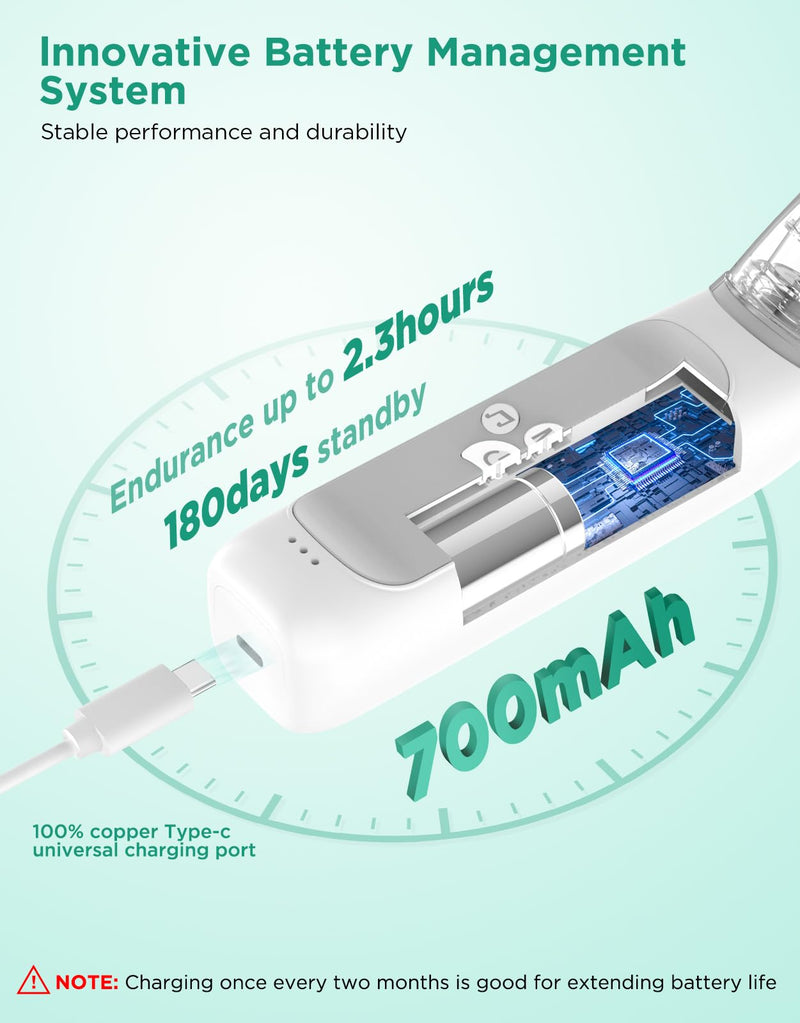 [Australia] - Koalababy Baby Nasal Aspirator, Large Flow Electric Nose Sucker with 3 Suction Levels, Rechargeable Toddler Nose Cleaner, Soft Silicone Tips, Music and Light Soothing 