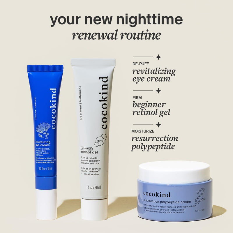 [Australia] - Revitalizing Eye Cream by Cocokind, Depuff & Reduce Fine Lines and Wrinkles, Cream for Firmer and Brighter Looking Eye Area, Hydrating with a Cool Metal Applicator Tip, 0.5 Fl Oz 