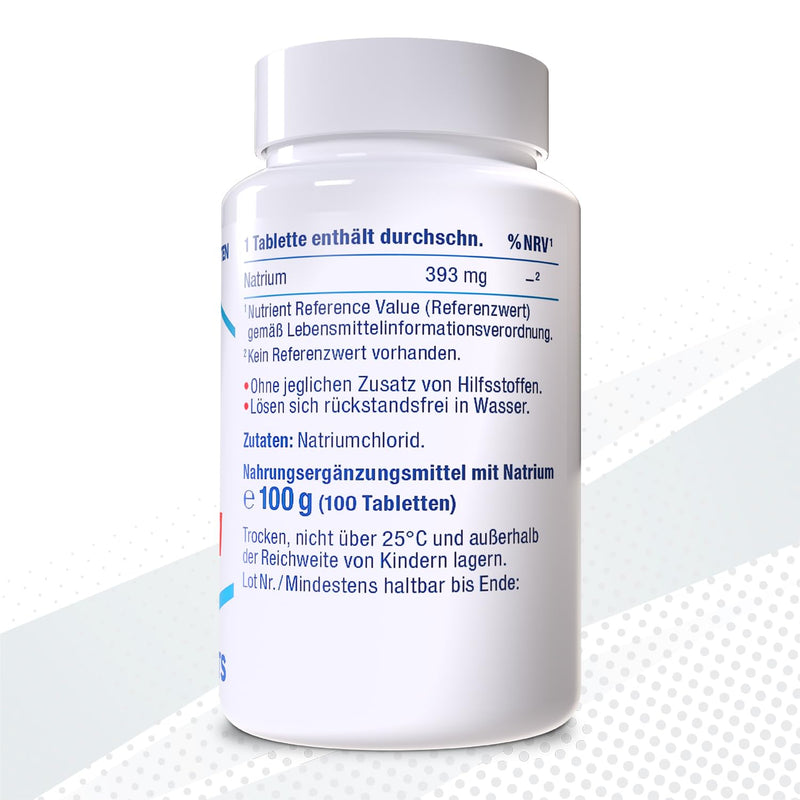 [Australia] - Saline tablets | Highly dosed with 1000 mg sodium chloride | Supply pack with 100 tablets 
