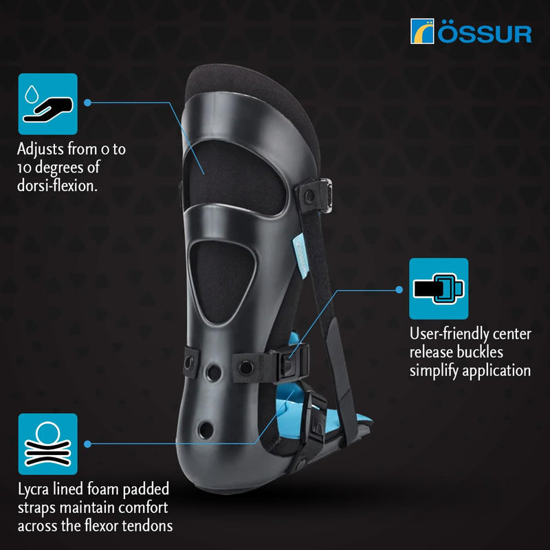 [Australia] - Össur Night Splint Posterior - Plantar Fasciitis & Heel Pain Relief - Adjustable Support for Men & Women - Orthopedic Sleep Aid for Foot Arch Pain, Achilles Tendonitis, and Recovery - Large Large (Pack of 1) 