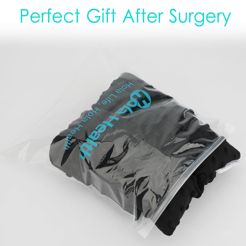 [Australia] - Ostomy Seat Belt Protector Stoma Seatbelt Pillow Ostomy Bag Covers Colostomy Pouch Supplies Post Surgery Recovery for Women Men Minky Dot Black 