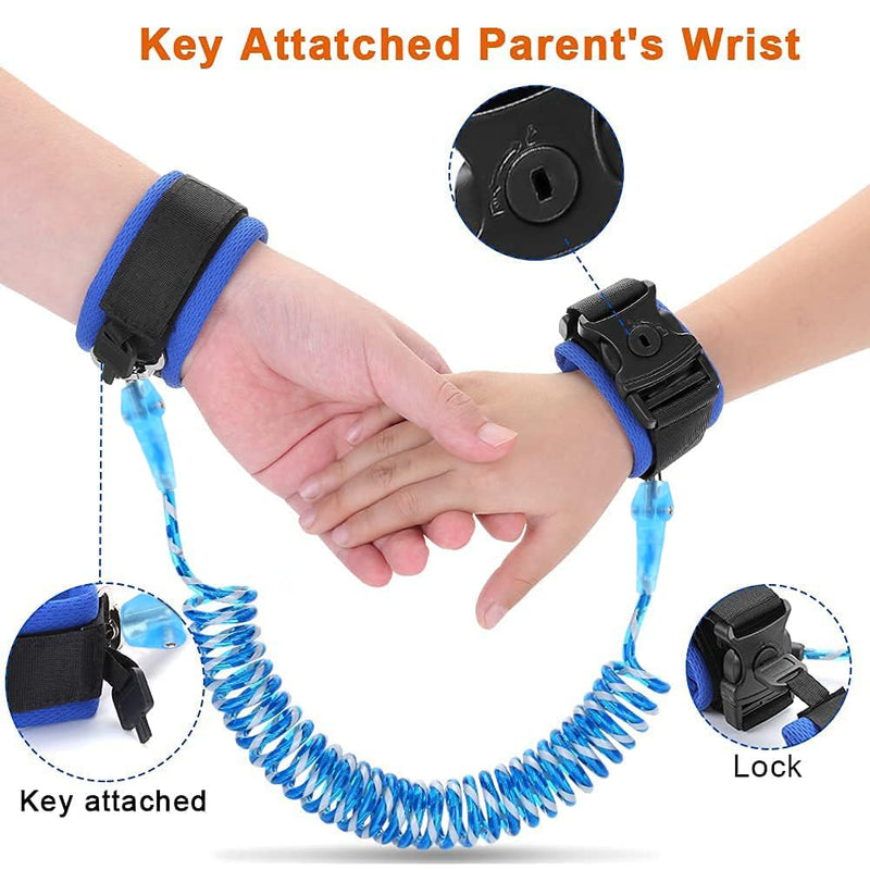 [Australia] - Reflective Anti Lost Wrist Link, Anti Lost Wrist Link Anti Lost Leash Baby Leash with Child Upgraded Safety Locks for Kids (Blue 8.2 Ft) Blue 