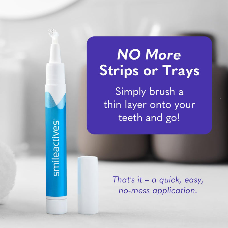 [Australia] - Smileactives Teeth Whitening Kit, Complete at Home Teeth Whitening Treatment, Travel Size Tooth Whitening, Stain Remover for White Teeth, Contains Clinical-Grade Hydrogen Peroxide, 30 Day Kit 0.5 Fl Oz (Pack of 2) 