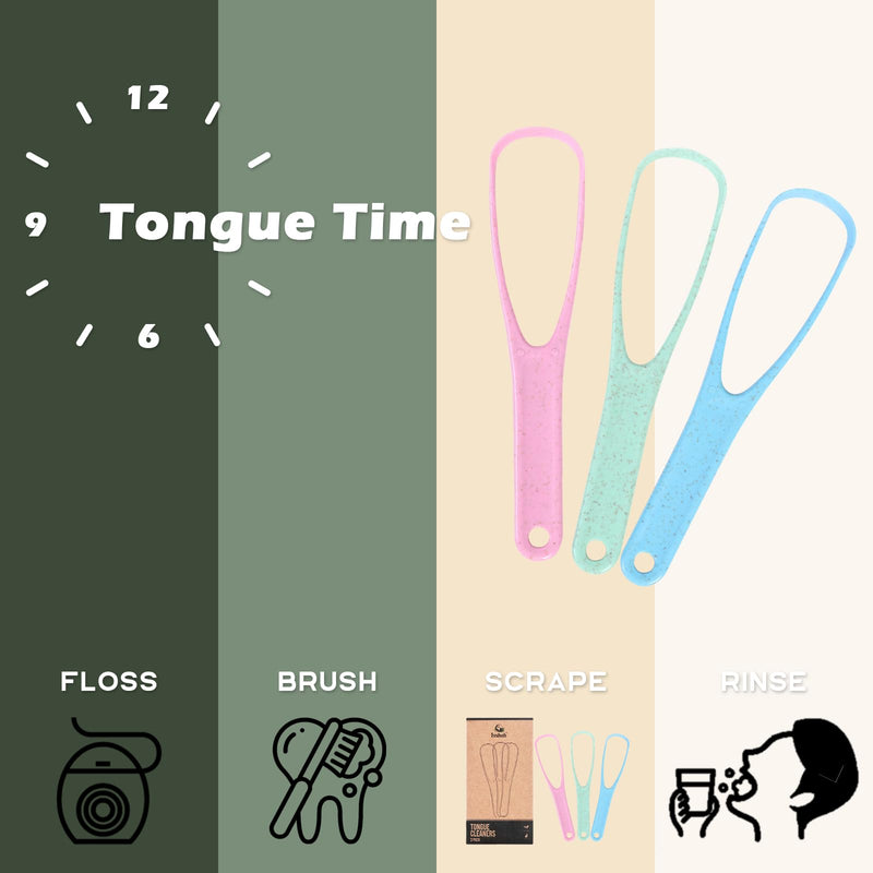[Australia] - Tongue Scraper Cleaner PETA Approved Vegan Natural Eco Fiber Material 100% BPA Free Tongue Scrapers for Oral Care & Hygiene - 3 Count 