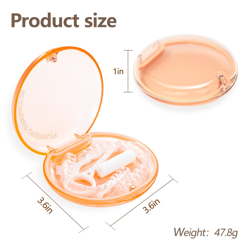 [Australia] - Retainer Case, 2 Pack Orthodontic Mouth Guard Case with Magnetic Closure Hinged Lid, Portable Slim Night Guard Case, Easy to Clean Aligner Case for Girl, Boy, Women, Men, Teenage, Adult 2pack-blue-oange 