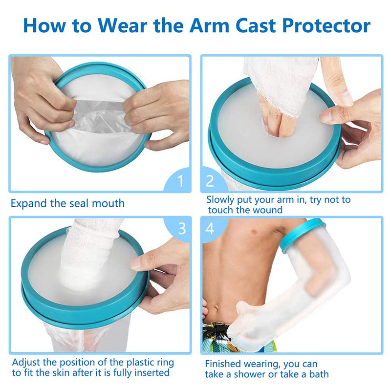 [Australia] - Kids Arm Cast Cover for Shower Bath Teens Waterproof and Watertight Cast Bandage Protector Bag for Broken Surgery Wound Arm, Hands, Wrists,Protector Bag (S-17.5inches) S-17.5 Inch 