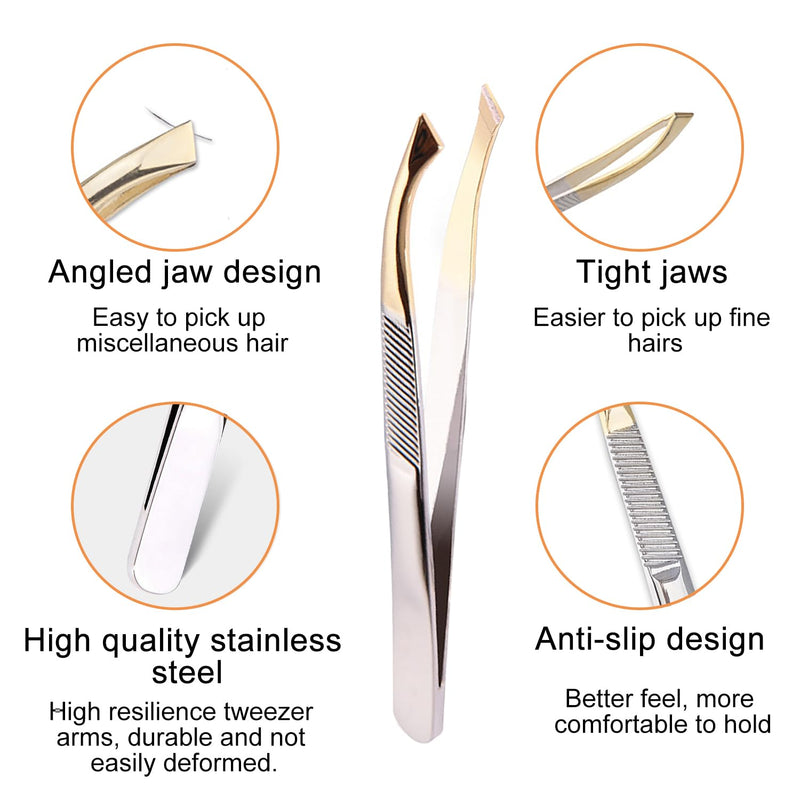 [Australia] - liuchanghe tweezers, professional eyebrow tweezers with non-slip handle, for plucking eyebrows, beard hair or small eyebrows for men and women 