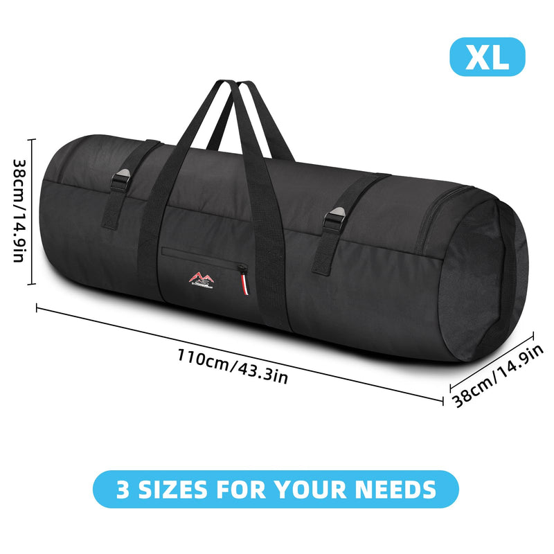 Travel Duffel Bag 37L/63L/125L Oversized Duffel Bags, Upgrade Zipper, Durable and Waterproof, Suitable for Camping Bag Travel Storage Bag Tent StorageBag Sports Equipment Bag (Black, XL，125L) Black