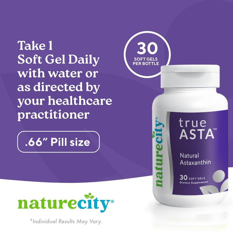 [Australia] - True-Asta AstaReal Natural Astaxanthin Supplements 6mg – Joint Muscle Skin Eye Support (30 Soft Gels) Algae Antioxidants Supplement | Non-GMO, Gluten Free, and BPA Free 1 