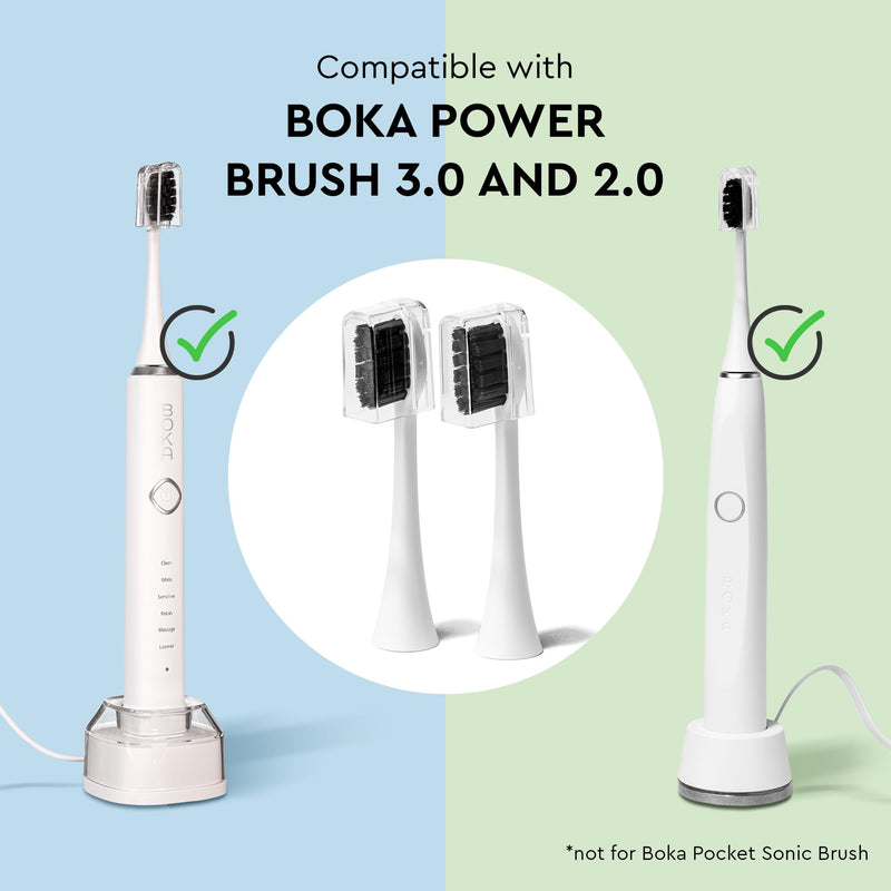 [Australia] - Boka 3.0 Electric Toothbrush for Adults w/ 2 Heads - Rechargeable Sonic Powered Tooth Brush - Charcoal Activated Bristles for Deep Cleaning - Dentist Recommended Oral Care - Charging Base w/Micro USB Boka 3.0 