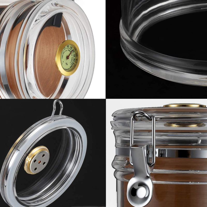 [Australia] - XIFEI Acrylic Humidor Jar with Humidifier and Hygrometer,humidor That can Hold About 18 Cigars (Clear) 